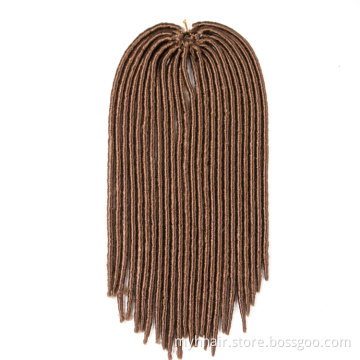 Pure Color 18 Inch Braids Straight Faux Locs 24 Strands/Piece Crochet Braids Hair Extension Synthetic Braiding Fiber